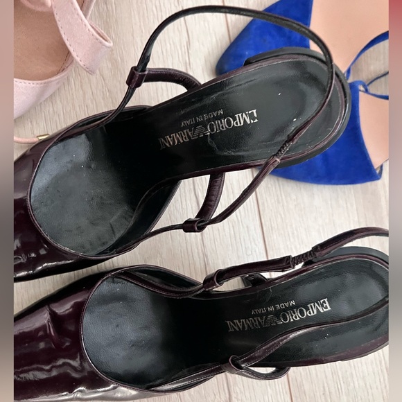 Wine Emporio Armani Sling Back Heel Sandals - Picture 5 of 5